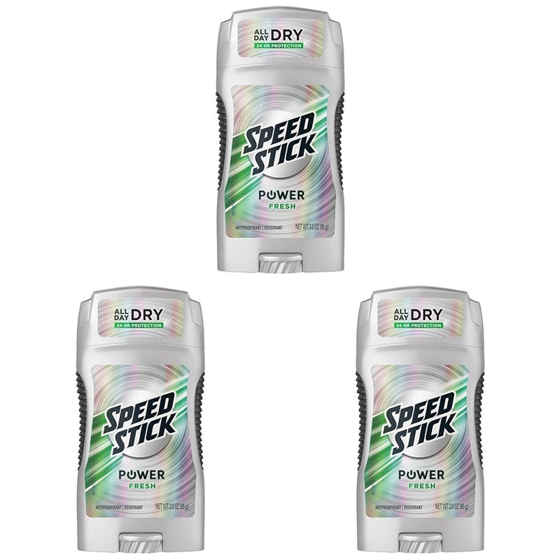 Speed Stick Antiperspirant/Deodorant, Fresh Scent, 3 Ounce Stick (00022200951029) (Pack of 3) - Image 1