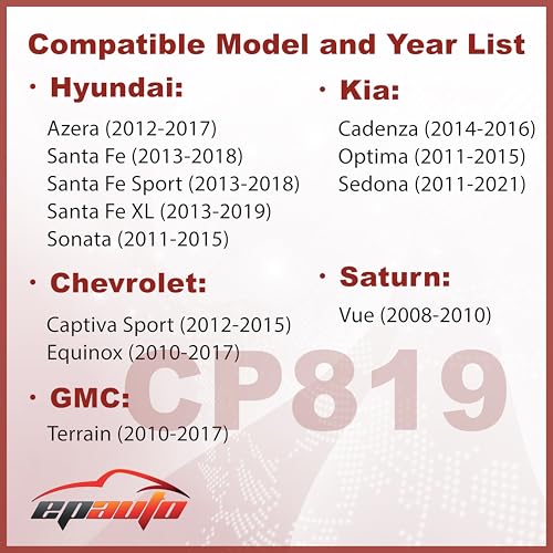 EPAuto CP819 (CF11819) Cabin Air Filter with Activated Carbon, Replacement for Hyundai Santa Fe, Kia Optima, Chevy Equinox, GMC Terrain, Saturn Vue - Fits 2008–2021 Models - Image 2