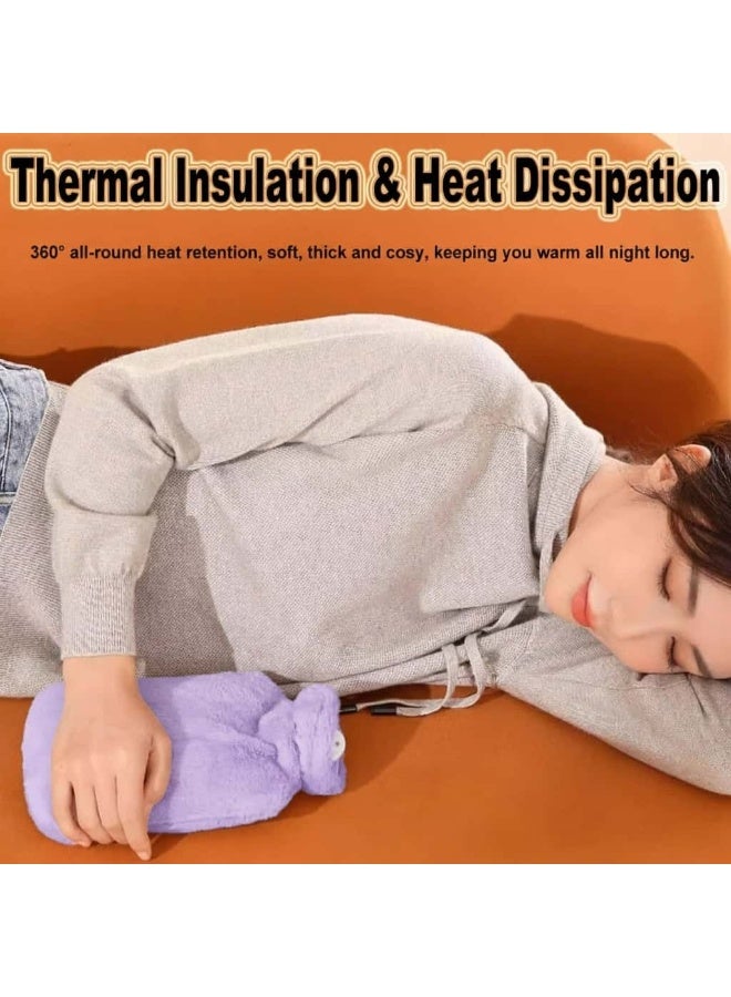 Aideli 1000ml Hot Water Bottle with Soft Plush Cover, Reusable Rubber Warm Bag for Period Cramps, Neck, Back and Winter Comfort - Image 4