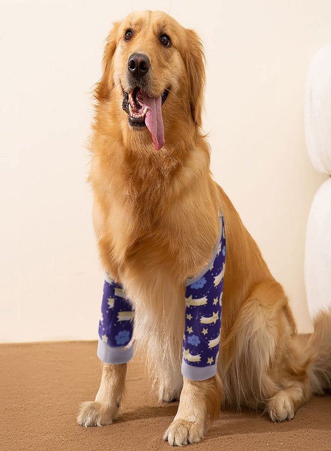 ROZKITCH Dog Surgery Leg Sleeve for Front Legs, Pet Prevent Licking Wound Elbow Knee Protector, Dog Leg Sleeve to Stop Licking Cone Collar Alternative for Sprain ACL CCL Arthritis Blue L - Image 5