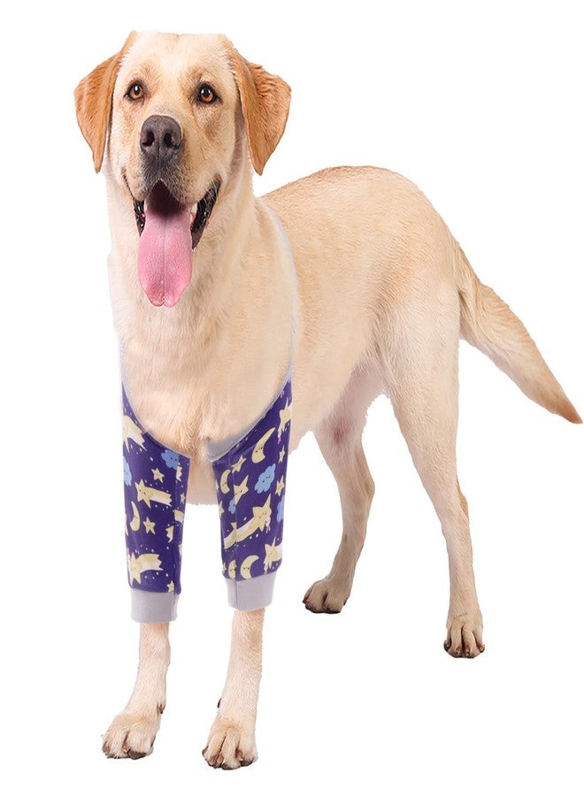 ROZKITCH Dog Surgery Leg Sleeve for Front Legs, Pet Prevent Licking Wound Elbow Knee Protector, Dog Leg Sleeve to Stop Licking Cone Collar Alternative for Sprain ACL CCL Arthritis Blue L - Image 1