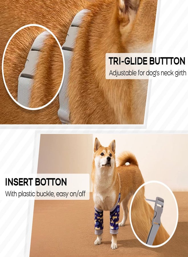 ROZKITCH Dog Surgery Leg Sleeve for Front Legs, Pet Prevent Licking Wound Elbow Knee Protector, Dog Leg Sleeve to Stop Licking Cone Collar Alternative for Sprain ACL CCL Arthritis Blue L - Image 3