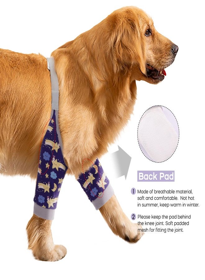 ROZKITCH Dog Surgery Leg Sleeve for Front Legs, Pet Prevent Licking Wound Elbow Knee Protector, Dog Leg Sleeve to Stop Licking Cone Collar Alternative for Sprain ACL CCL Arthritis Blue L - Image 2