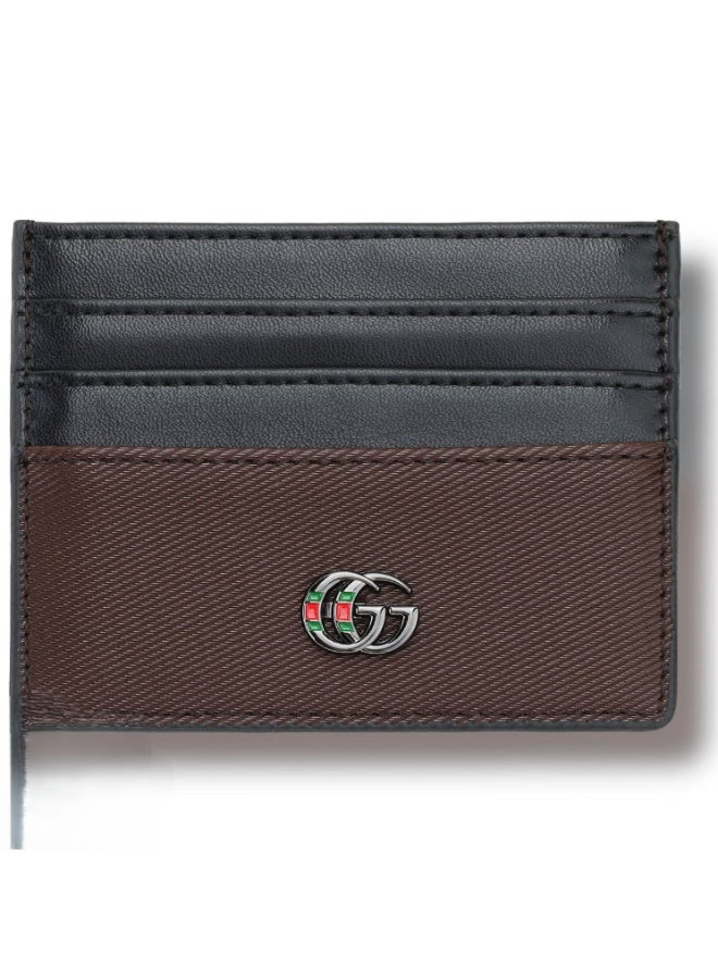 Gucci GG Brown Leather Card Holder – Premium Luxury Slim Designer Card Case for Men & Women - Image 1