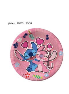 xppier 131 PCS Stitch Party Decorations for 10 Guests, Stitch Birthday Party Disposable Tableware Stitch Themed Party Plates Balloons Banner Tablecloth  - Image 3