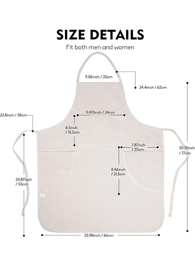 مريلة رسم للرجال والنساء، احترافية للرسم بالأكريليك والزيت والألوان المائية، مع 3 جيوب، مريلة من القماش القطني - Image 2