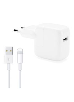 12W USB Charger + USB to 8 Pin Data Cable for iPad / iPhone / iPod Series, EU Plug