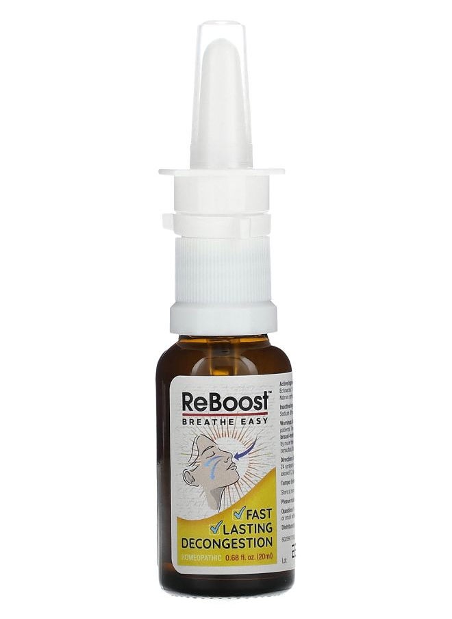MediNatura T-Relief ReBoost Breathe Easy Decongestion Spray 0.68 fl oz (20 ml) 