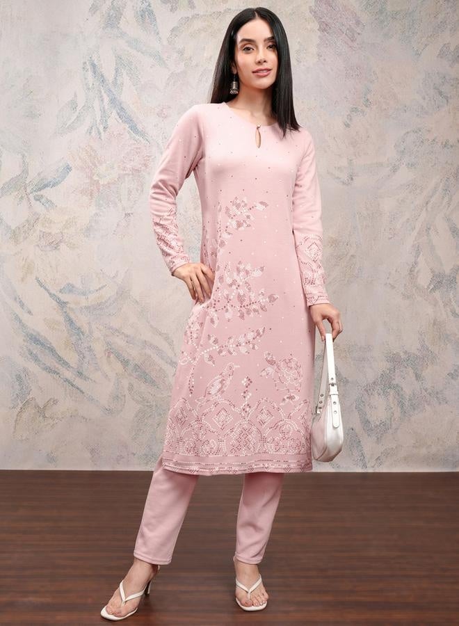 Vishudh Ethnic Motifs Printed Regular Fit Kurta With Trousers Set - Image 1