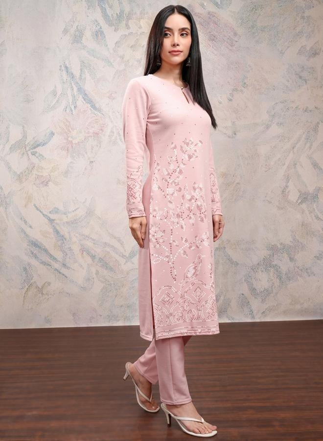 Vishudh Ethnic Motifs Printed Regular Fit Kurta With Trousers Set - Image 5