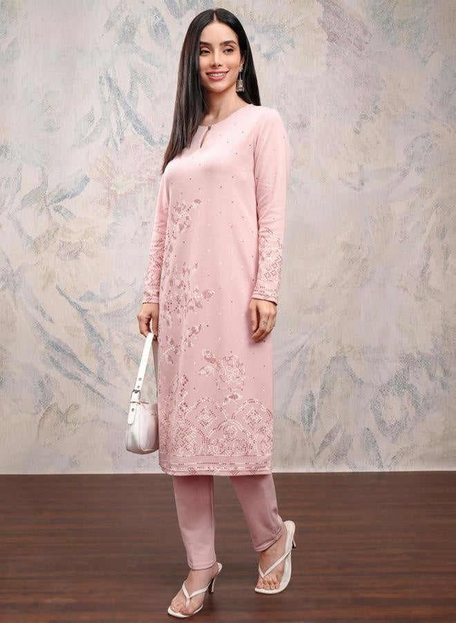 Vishudh Ethnic Motifs Printed Regular Fit Kurta With Trousers Set - Image 3