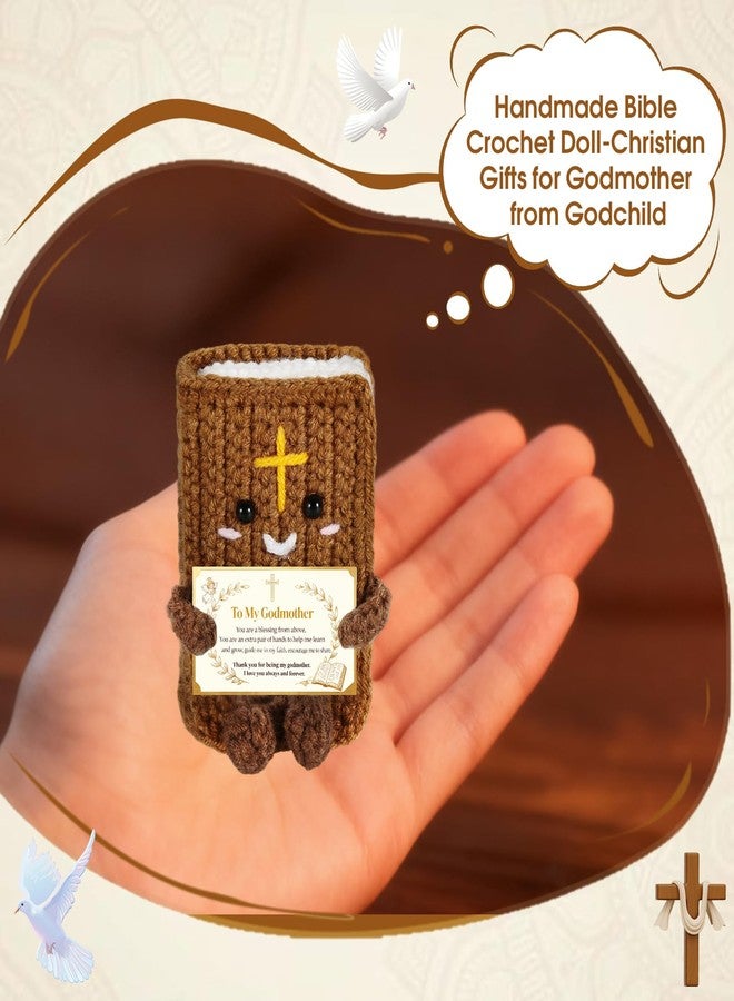 JEWGLO هدايا من العرابة إلى ابنها/ابنتها، كتاب مقدس مصنوع يدويًا، دمية كروشيه مسيحية، هدايا للعرابة لعيد الأم، عيد ميلاد، هدايا دينية، أفكار هدايا شكر للأم، مستلزمات الأم والعرابة، ديكور منزلي، ديكور كنيسة، سلة عيد الفصح - Image 3