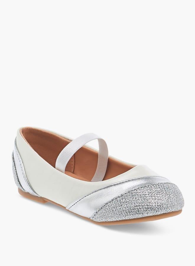 Flora Bella By Shoexpress Girls Textured Ballerina Shoes with Elasticated Strap - Image 1