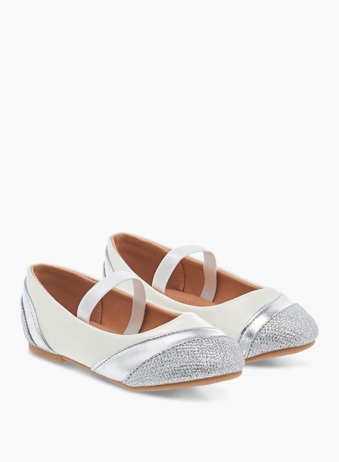 Flora Bella By Shoexpress Girls Textured Ballerina Shoes with Elasticated Strap - Image 3