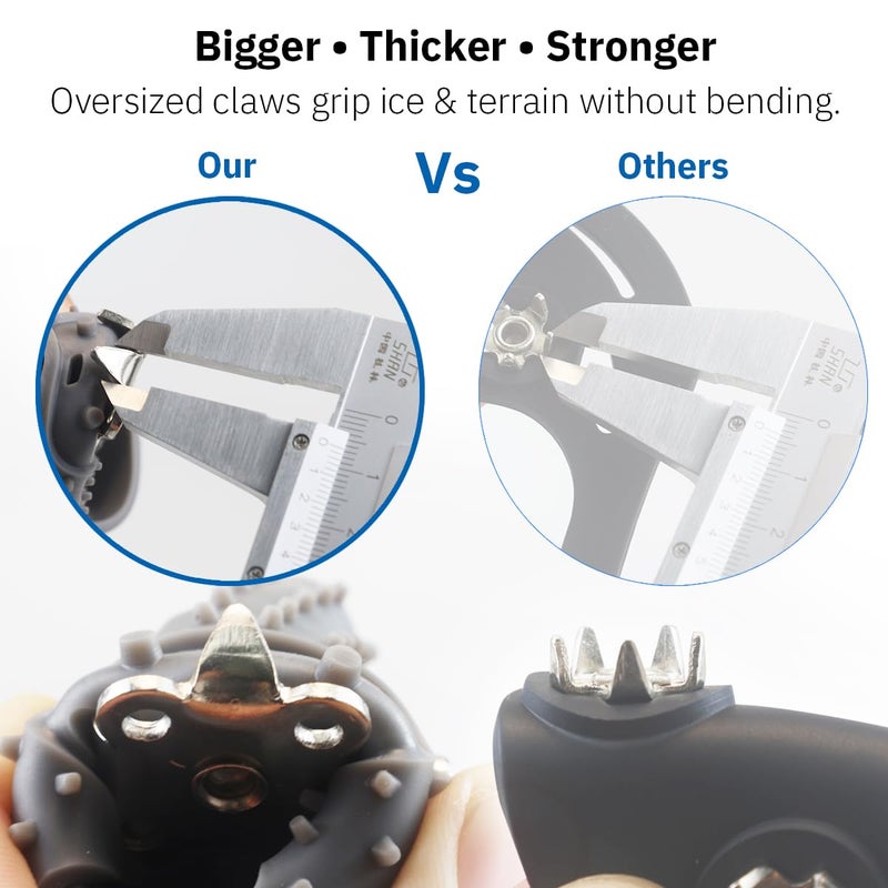 Giggleway Ice Cleats for Shoes and Boots, Upgraded 28 Spikes Traction Cleats - Stainless Steel Shoe Spikes for Snow and Ice, Anti Slip Silicone Ice Grippers for Men/Womenâ€™s Winter Walking, Running - Image 4