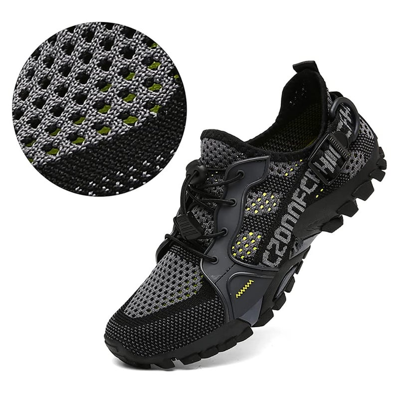 TANGYUGEN Water Shoes Men Women Outdoor Hiking Shoes Quick Drying Beach Aqua Shoes for Water Sport Diving Sailing Swim Travel Trailing Trekking Walking Climbing Sneakers Grey - Image 3