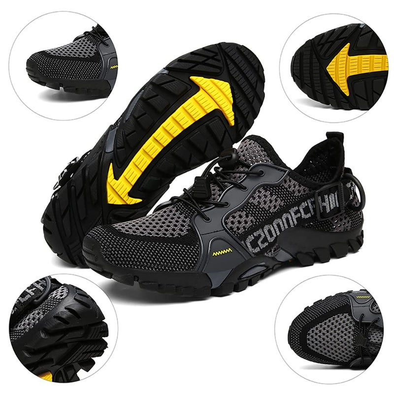 TANGYUGEN Water Shoes Men Women Outdoor Hiking Shoes Quick Drying Beach Aqua Shoes for Water Sport Diving Sailing Swim Travel Trailing Trekking Walking Climbing Sneakers Grey - Image 4