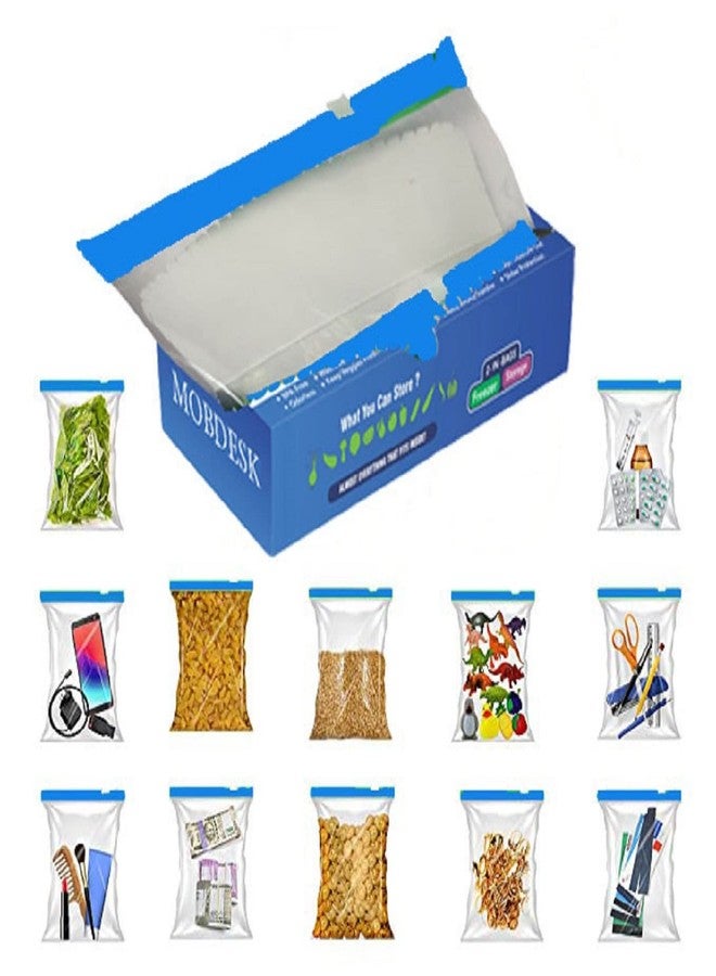 MOBDESK BPA-Free Zip Lock Bag for Fridge | Resealable Ziplock Pouch for Food & Travel | Leakproof Freezer Storage Bags | Zip Lock Covers & Zipper Pouch for Kitchen | Freezer Storage Bags-V-325 - Image 3