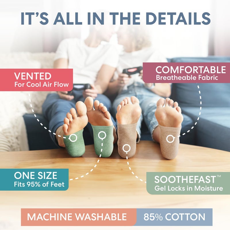 Dr. Frederick's Original Moisturizing Heel Socks for Dry Cracked Heels Treatment - Infused with Argan Oil, Aloe Vera Oil and Vitamin E - 2 Pairs - Stocking Stuffers for Adults - Black Argan - Image 3