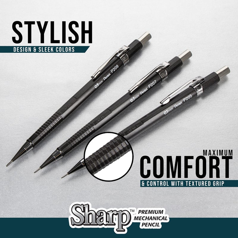 Pentel Sharp Mechanical Pencil, (0.5mm), Fine Line, Black Barrel, Pack of 4 (P205PF4A) - Image 3