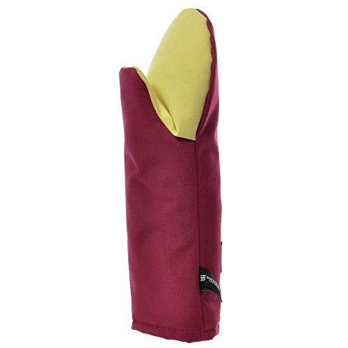 San Jamar KT0112K Cool Touch Flame Puppet High Heat Intermittent Flame Protection up to 900°F Oven Mitt, 13" Length, Red - Image 1