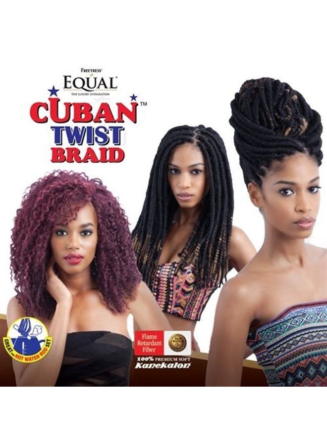 FreeTress Equal - Freetress Equal Synthetic Hair Braids Double Strand Style Cuban Twist Braid 16" (6-PACK, 2) - Image 1