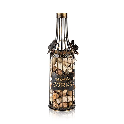 True True Wine Cork Holder Decorative Wine Cork Storage and Decor Set of 1 Rustic Bronze Finish 