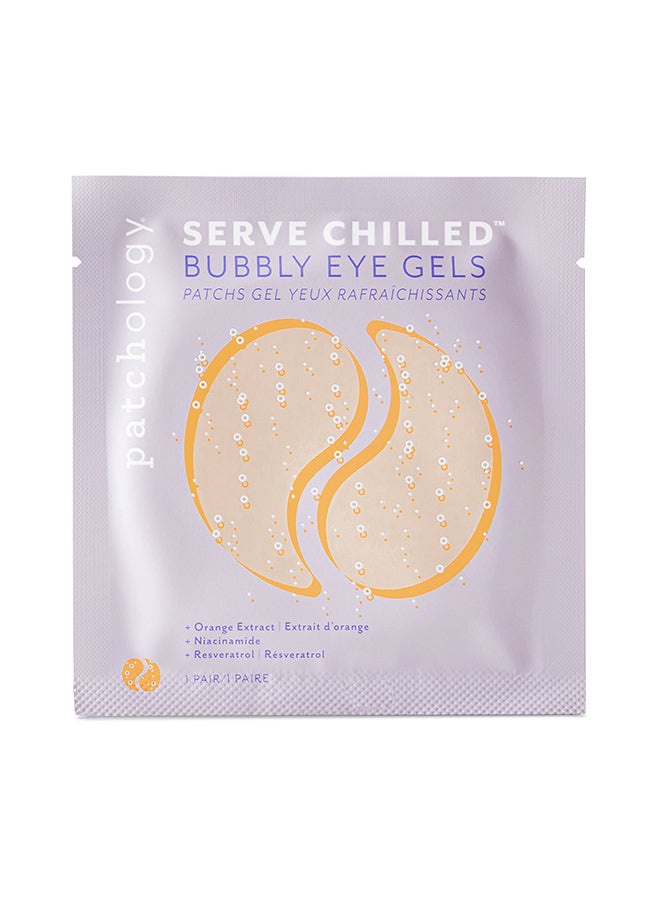 Patchology Serve Chilled Bubbly Eye Gels – Brightening Burst for Tired Eyes, Orange Extract & Niacinamide, Illuminating Patch for Dark Circle Relief 1 Pair - Image 1