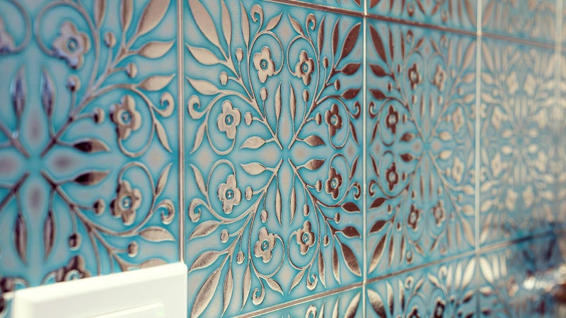 Main Street â€“ 24-Pack of 8 x8 Peel and Stick Backsplash Wallpaper Tiles â€“ Teal and Silver Leaves Design â€“ Removable Self Adhesive Wall Tile for Kitchen, Renter-Friendly for Your Home and DIY Projects - Image 5