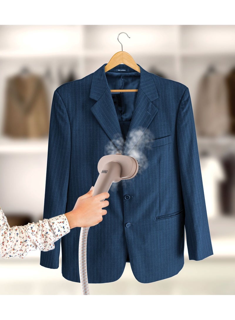 BLACK+DECKER Vertical Garment Steamer, 1740W, 6 Steam Levels, 1.8L Tank for 55 Minutes of Continuous Steaming, Quick Heat-Up in 50 Sec, Adjustable Single Pole, Compact Storage 1.8 L 1740 W GST1620-B5 Rose Gold - Image 4