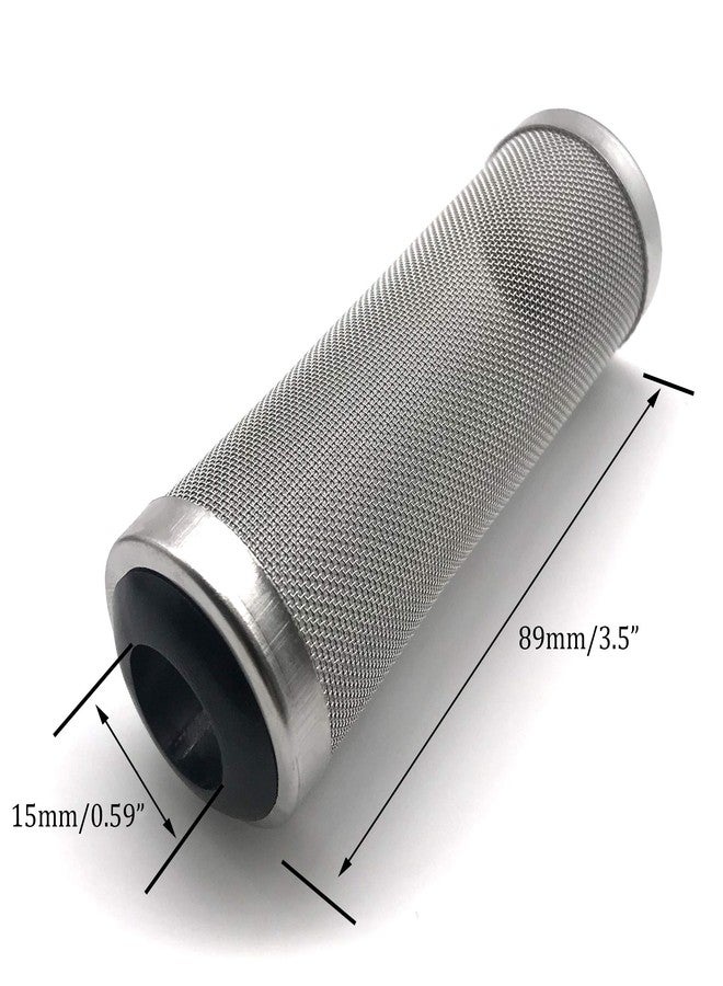 NACX 2Pcs Aquarium Fish/Shrimp Mesh Net Filter Guard，Fish Tank Intake Strainer Pre-Filter Cover Stainless Steel (15mm ID) - Image 3
