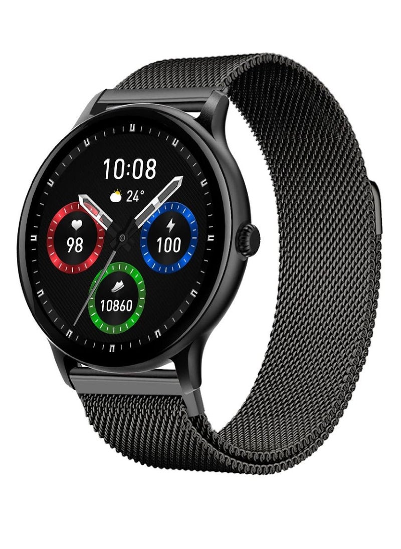 Zoom Plus - Bluetooth Calling Full Touch Display Multi-Function Heart Rate Monitor Smartwatch Black - Image 1