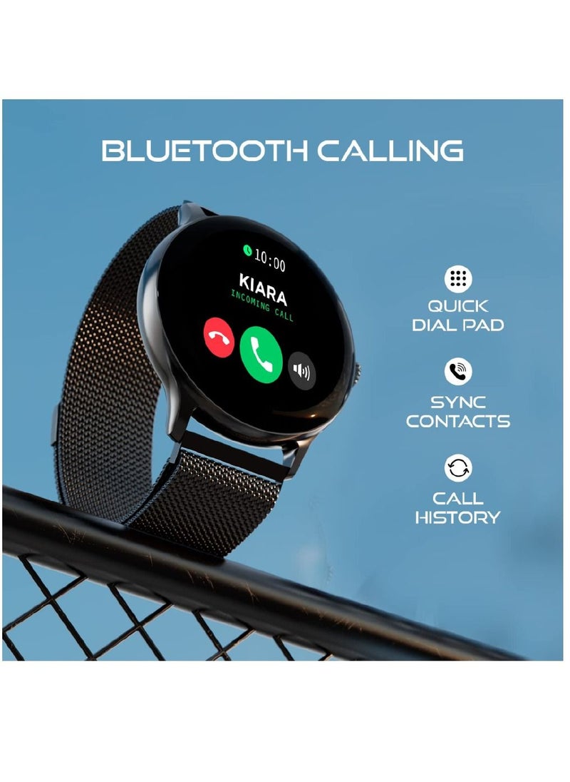 Zoom Plus - Bluetooth Calling Full Touch Display Multi-Function Heart Rate Monitor Smartwatch Black - Image 1