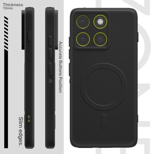 Pikkme Back Cover for Motorola Moto Edge 70 5G Soft Matte Silicone Mag-Safe Design (Mag-Safe Not Support) Camera Protection | Slim Fit Bumper Cover (Black) - Image 3