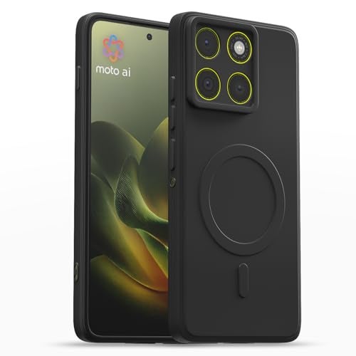 Pikkme Back Cover for Motorola Moto Edge 70 5G Soft Matte Silicone Mag-Safe Design (Mag-Safe Not Support) Camera Protection | Slim Fit Bumper Cover (Black) - Image 1
