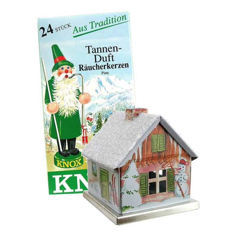 KNOX 078510W Metal Incense House Winter Motif 5 H x 25 W x 3 D