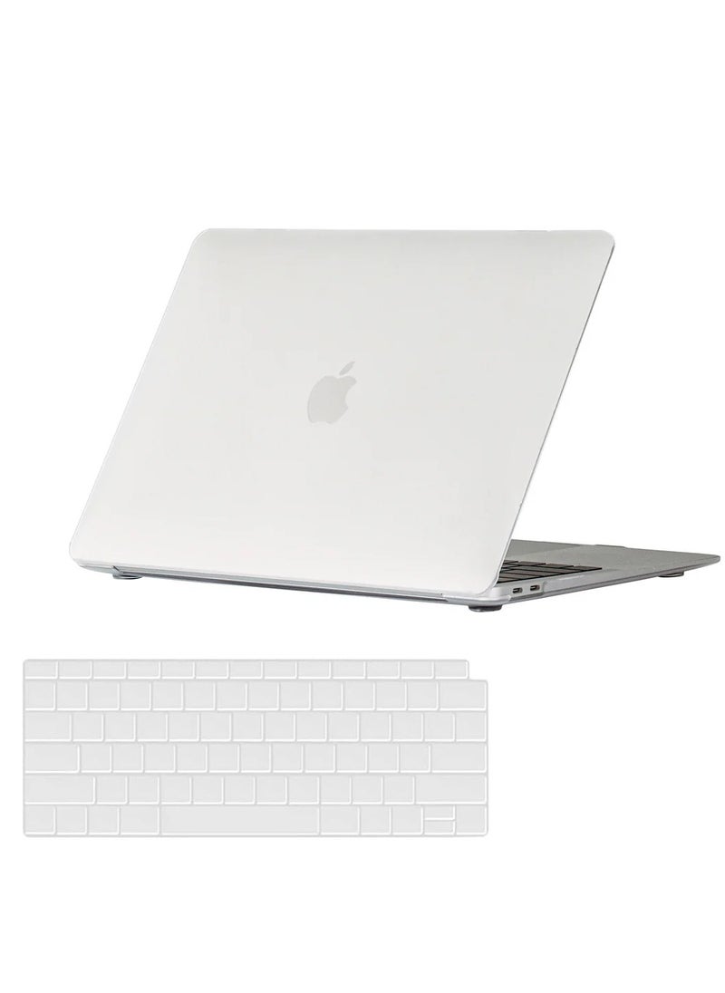 Pisen - Case for MacBook Air 13 Inch A2337 (M1) / A2179 / A1932 (2022 2021 2020 2019 2018 Release) - Snap On Hard Shell Case Cover for MacBook Air 13 Retina Display with Touch ID (Crystal Clear) - Image 1