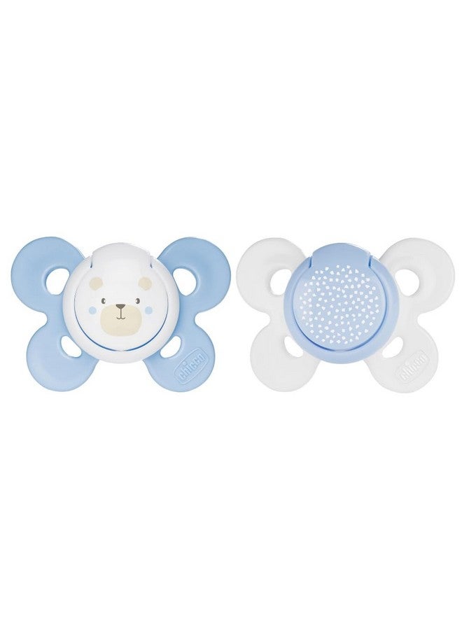 Chicco Physio Comfort Baby Soother with Unique Shape to Support Psychological Breathing, Teether & Pacifier for Newborns, BPA Free, 0-6m (Blue) - Image 1