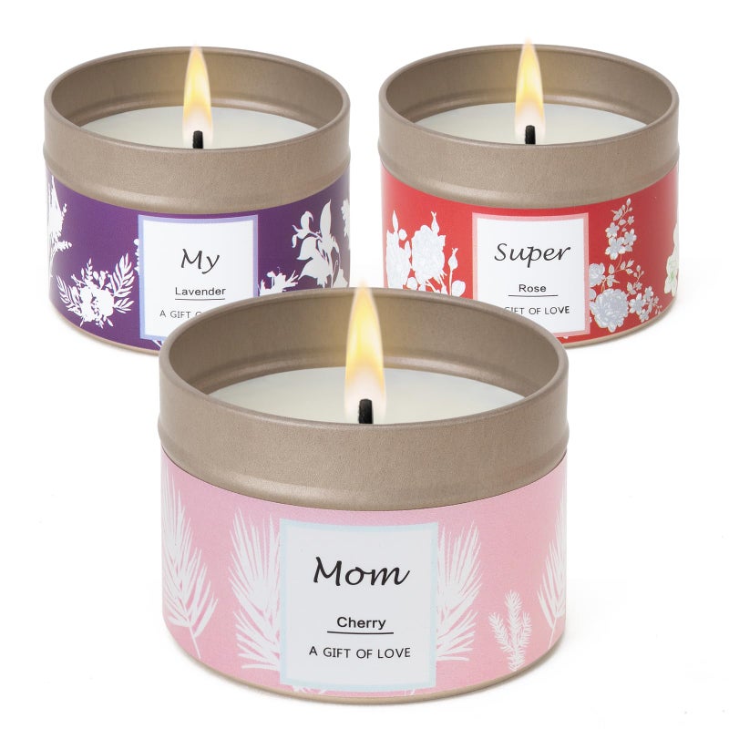 AGOL Scented Candles Gifts for Women, 3 Pack 2.6 oz Natural Soy Aromatherapy Candles for Women, Exquisite Candles Set Gift, Small Candle Gift for Mother's Day, Birthday, Christmas - Image 1