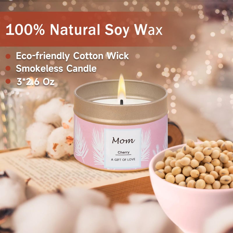 AGOL Scented Candles Gifts for Women, 3 Pack 2.6 oz Natural Soy Aromatherapy Candles for Women, Exquisite Candles Set Gift, Small Candle Gift for Mother's Day, Birthday, Christmas - Image 3