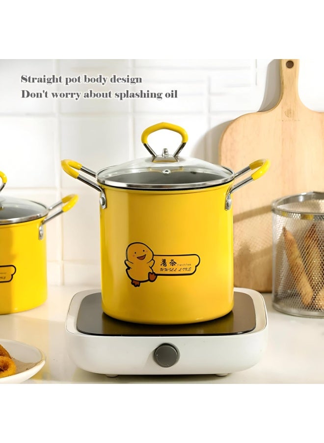 Duck Deep Frying Pot with Mesh Basket – Cute Yellow Design, Ideal for French Fries & Pasta - Image 4