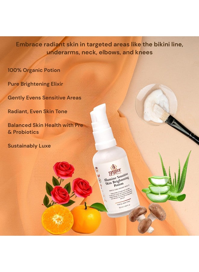 YOGEE Illumine Sensitive Skin Brightening Potion Serum Gel | Radiant odour-free skin in intimate areas, underarms, neck, elbows, knees | 50ml - Image 2