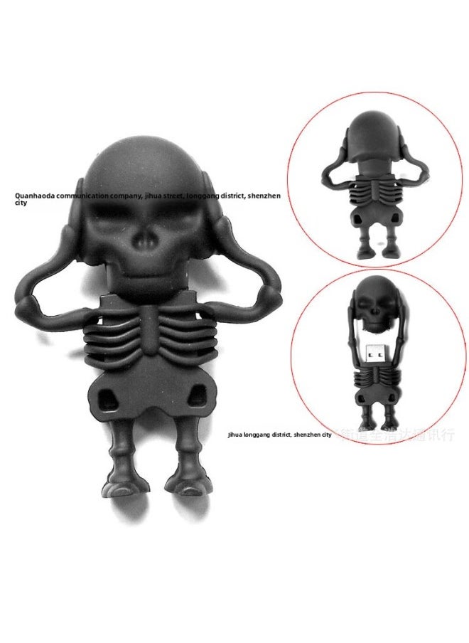 Generic Cartoon USB Flash Disk 3.0 & 2.0 Human Organ Skeleton Skull 64G Halloween Gift Skull Skull Skull USB Flash Disk-Color:2.0 SKULL Bone SKULL-Capacity:64GB  - Image 1