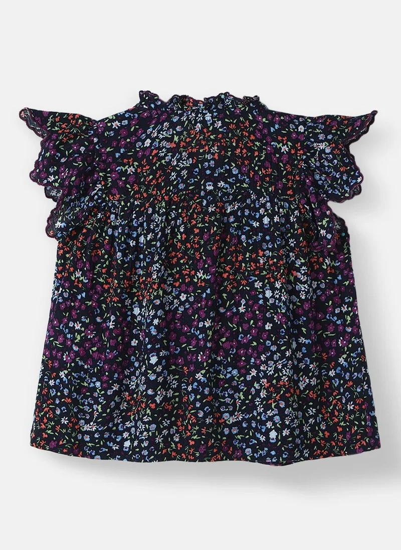 Nautinati  Nautinati Girls' Floral Print Round-neck Top and Shorts Set for Women | Best Price UAE