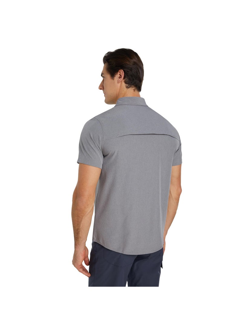 Outventure Light Gray Shirt – Water-Repellent +ADD SHIELD Technology, Straight Cut, and Functional Chest Pockets for Adventurers