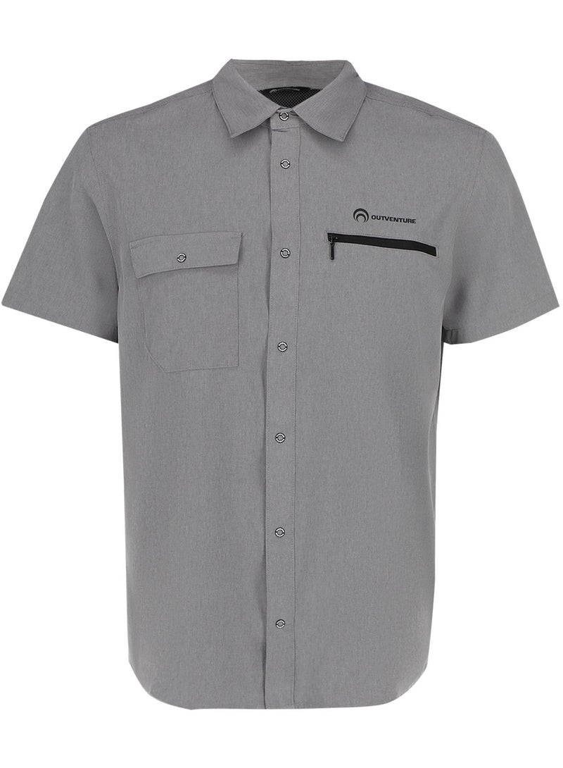 Outventure Light Gray Shirt – Water-Repellent +ADD SHIELD Technology, Straight Cut, and Functional Chest Pockets for Adventurers