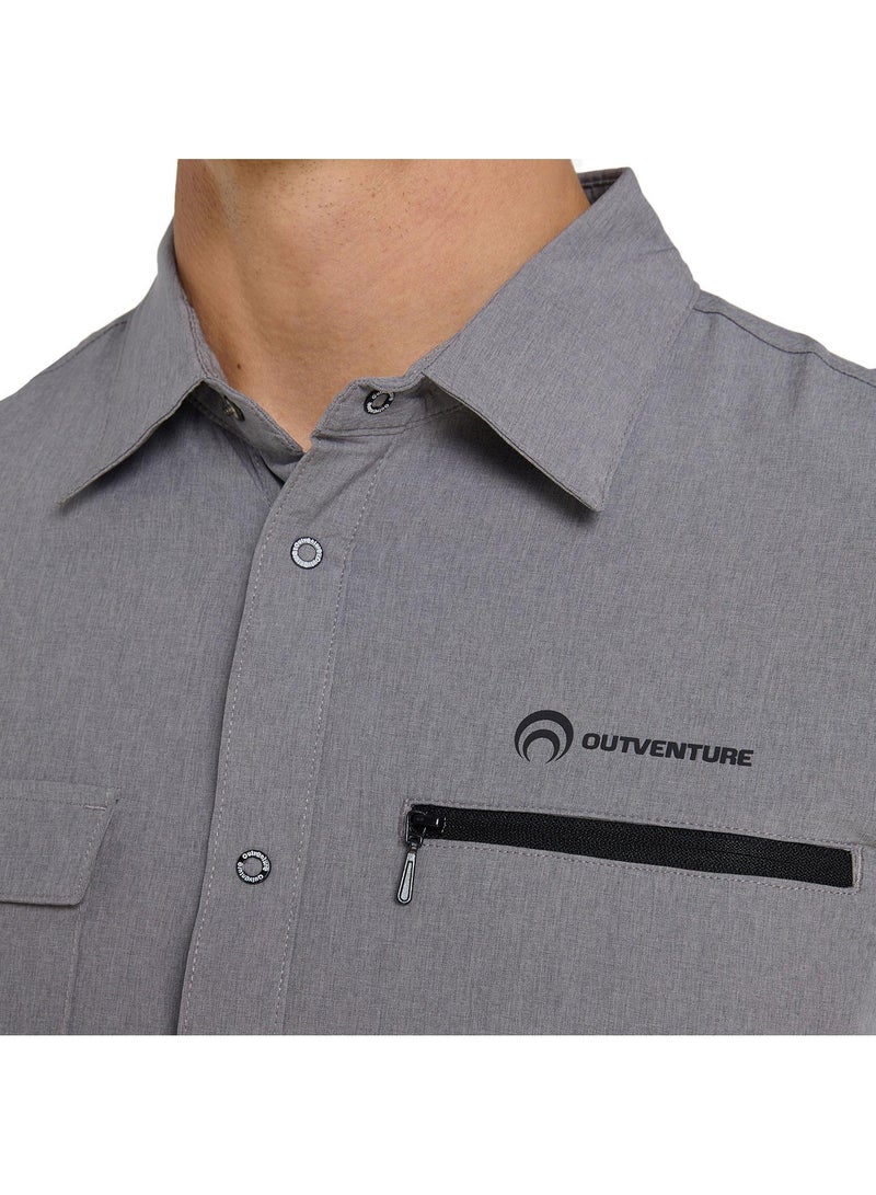 Outventure Light Gray Shirt – Water-Repellent +ADD SHIELD Technology, Straight Cut, and Functional Chest Pockets for Adventurers