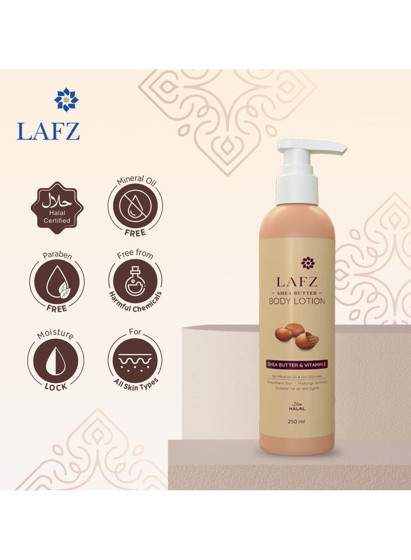 LAFZ SHEA BUTTER BODY LOTION WITH VITAMIN E | LONG-LASTING SOFTNESS | MOISTURIZING BODY LOTION fOR MEN & WOMEN | DEEP HYDRATION & NOURISHMENT | FOR ALL SKIN TYPES | 250 ML - Image 4