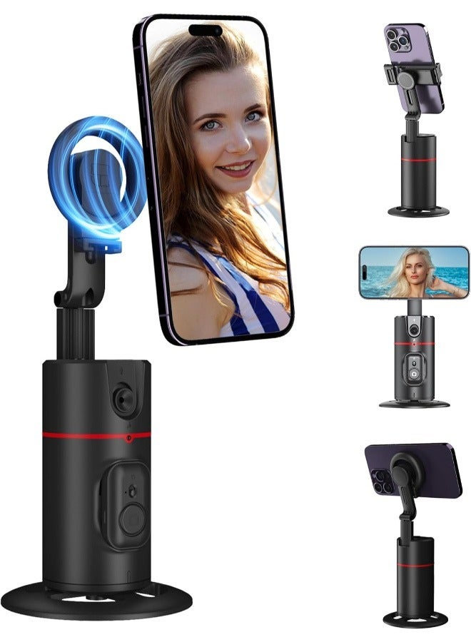 Auto Face Tracking Tripod 360 Rotation - No App Required,Magsafe for iPhone 15 14 13 12 Pro Max Series, All Android Phones with Magnetic Functionality - Black  - Image 1