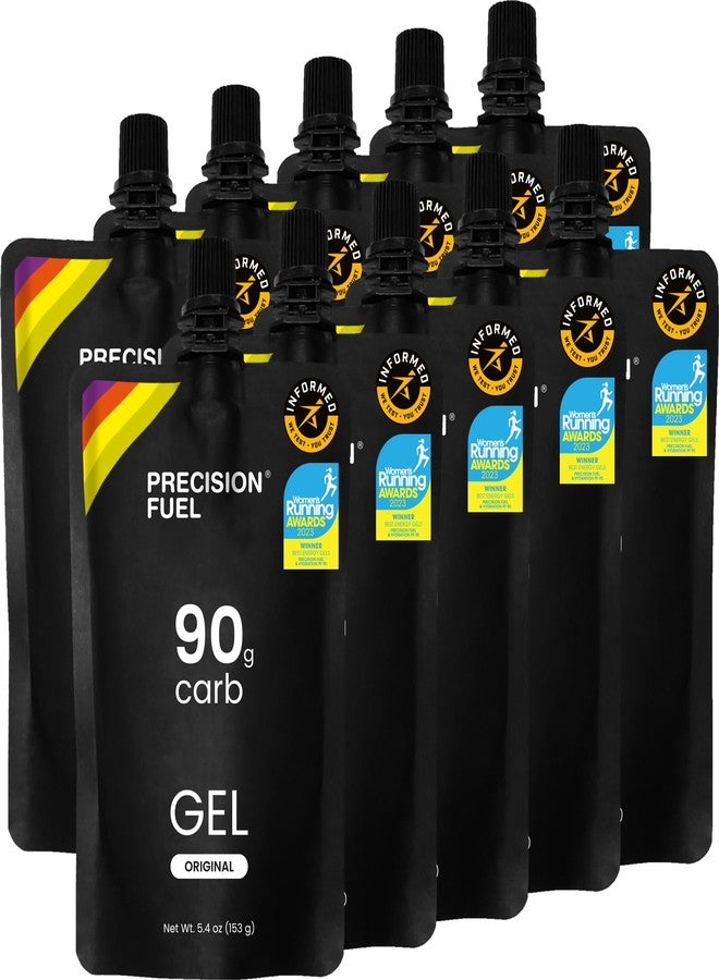 بريسيجن هايدراشن جل الطاقة Precision Fuel PF90 - جل جري بنكهة خفيفة لرياضيي التحمل، 90 غرام من الكربوهيدرات، سهل الهضم، مثالي للجري والرياضات طويلة الأمد، 153 غرام (عبوة من 10) - Image 1